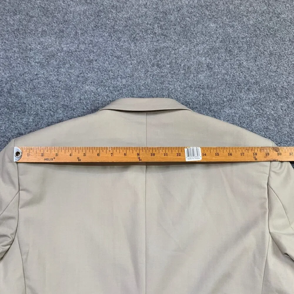 Alain Dupetit Blazer Mens 46R Beige 2 Button Tetron Blend Notch Single Breasted‎